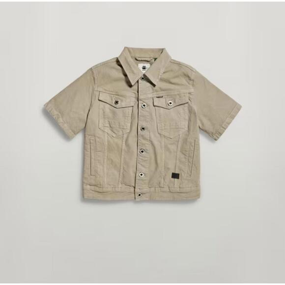 NWT G-Star RAW Arc Jacket Women’s Short Sleeve Stretch Canvas Beige Size Medium - Picture 4 of 10